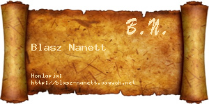 Blasz Nanett névjegykártya